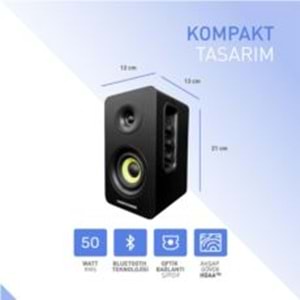 Thonet & Vander KUMPEL 2.0 50W Siyah Speaker - 2.0 Sistem - 50W RMS