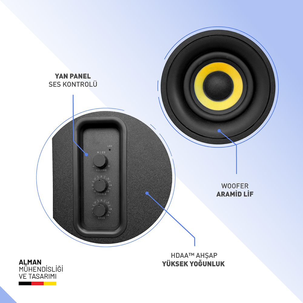 Thonet & Vander KUMPEL 2.0 50W Beyaz Speaker - 2.0 Sistem - 50W RMS