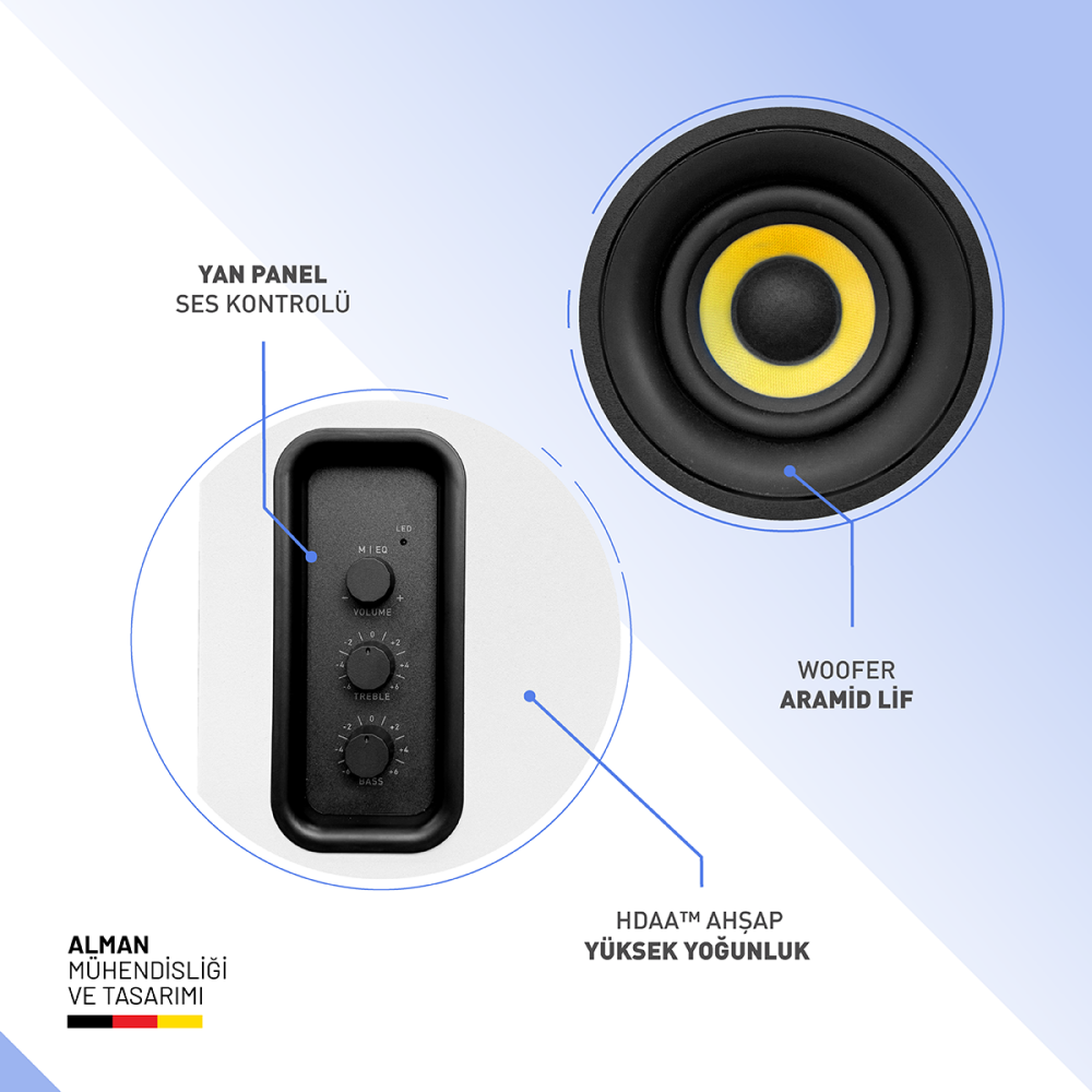 Thonet & Vander KUMPEL 2.0 50W Beyaz Speaker - 2.0 Sistem - 50W RMS