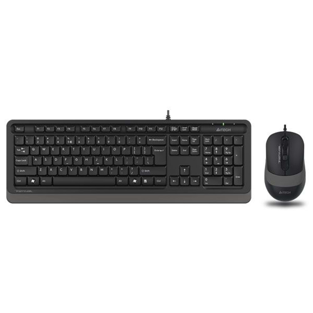 A4 Tech F1010 USB Q Klavye-mouse siyah-gri set