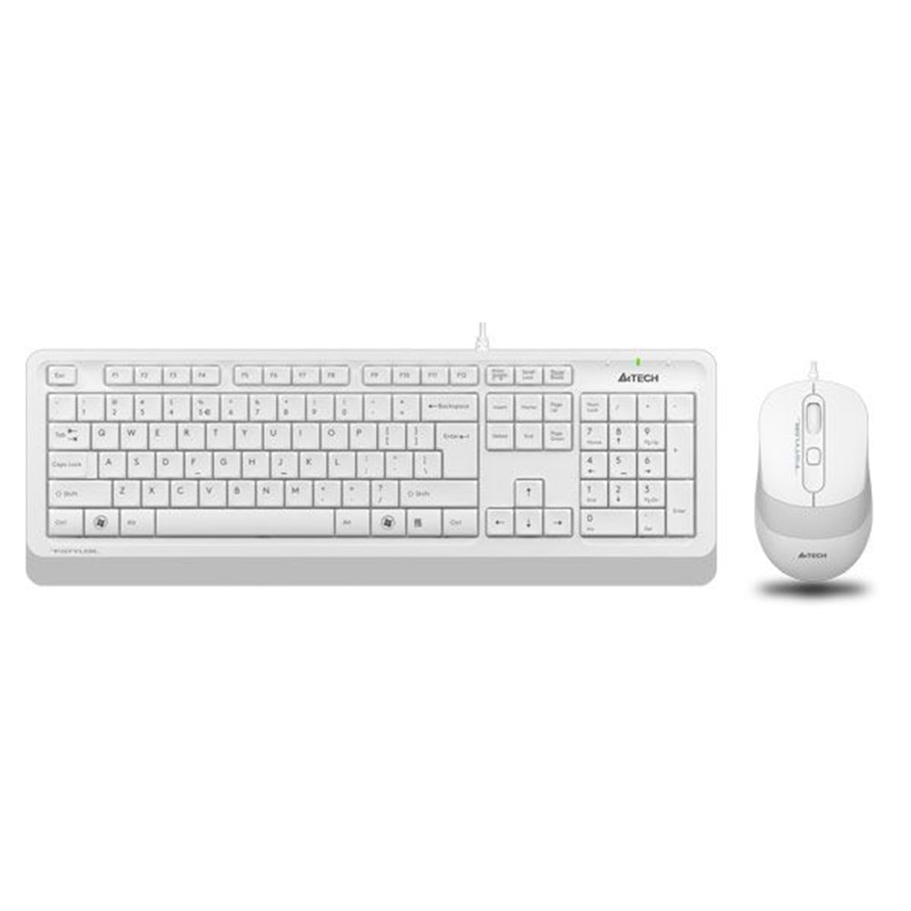 A4 Tech F1010 USB Q Klavye-mouse beyaz set