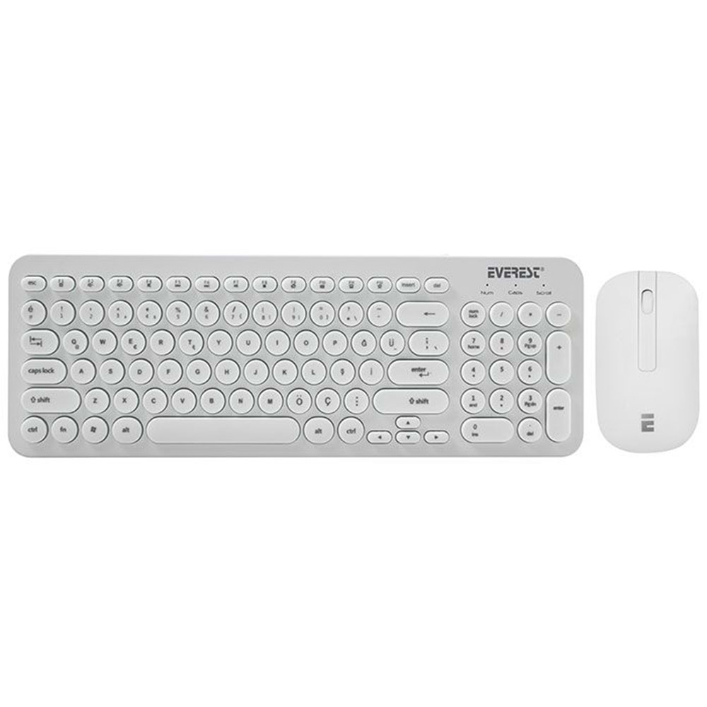 Everest KM-01W Kablosuz Q klavye&mouse beyaz set