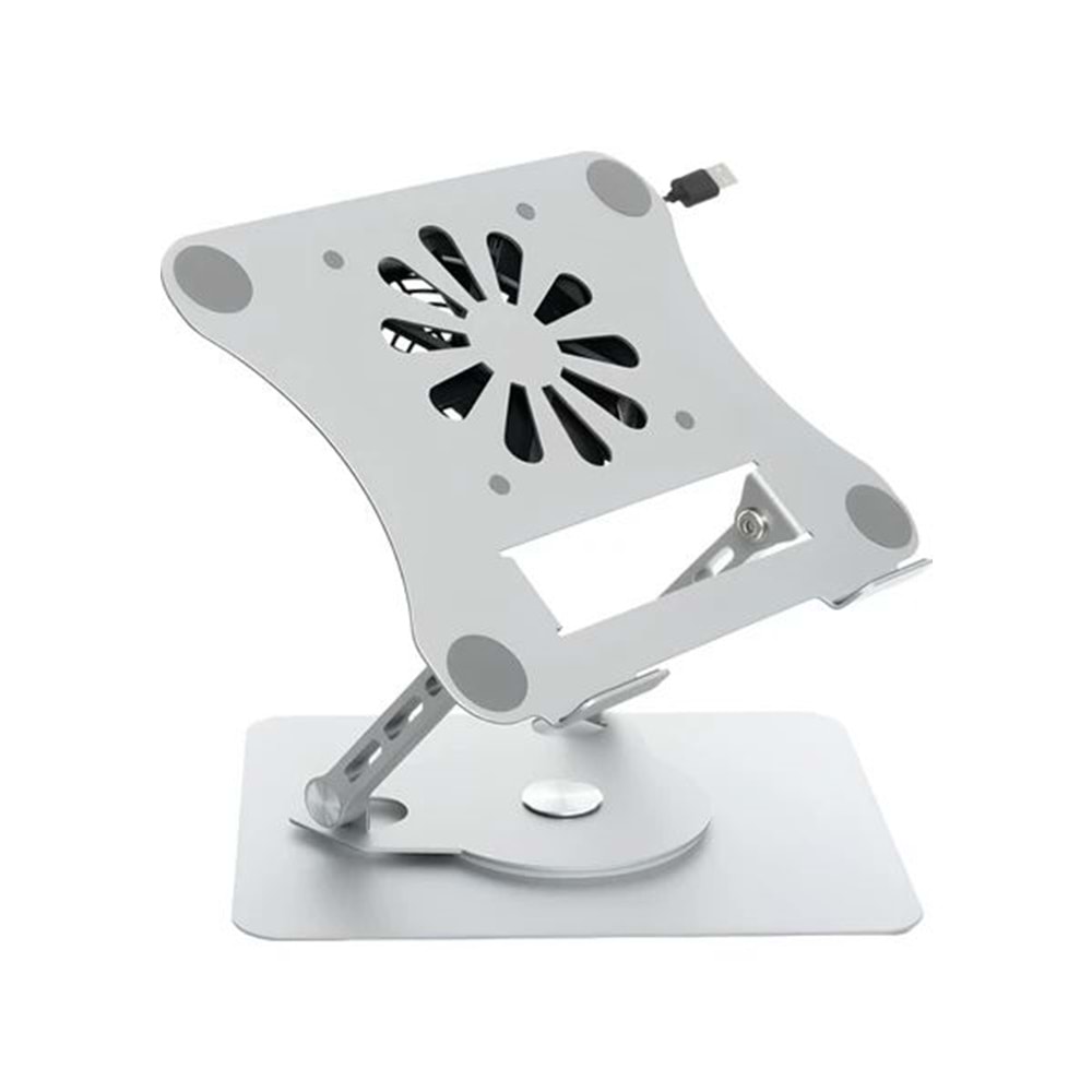 Daytona J41 360° Döner metal fanlı notebook stand, açık gri