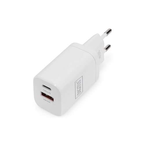 Digitus DA-10062 USB-C 30W Tip-C(PD)+ USB A (QC) Şarj Cihazı