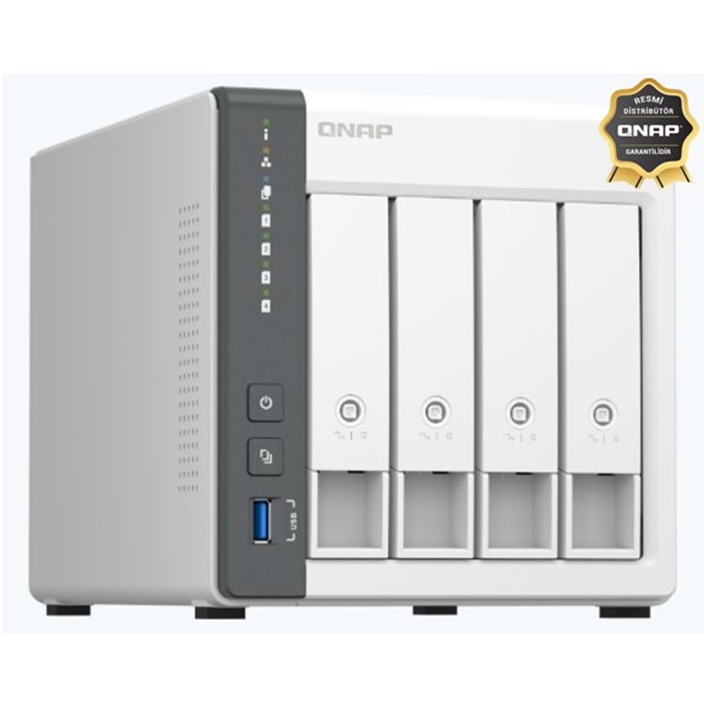Qnap TS-433-4GB Nas Kayıt Cihazı (4GB Ram) (4 Disk Yuvalı) Tower Tipi - Distribütör Garantili