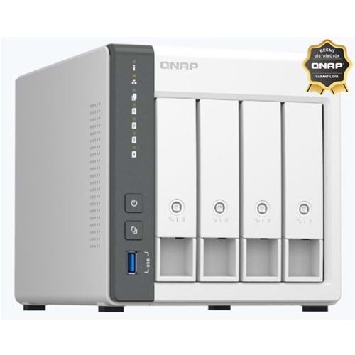 Qnap TS-433-4GB Nas Kayıt Cihazı (4GB Ram) (4 Disk Yuvalı) Tower Tipi - Distribütör Garantili