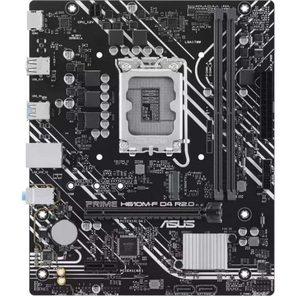 Asus Prime H610M-F D4 R2.0 1700P Ddr4 M.2 Hdmi Glan