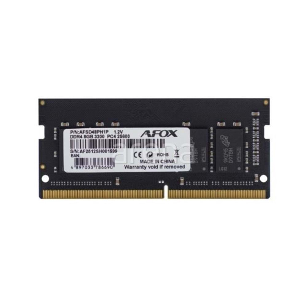 Afox 8 GB Ddr4 3200Mhz Ram Notebook CL22 AFSD48PH1P