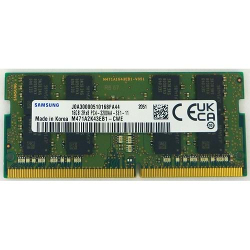 SAMSUNG 16 GB DDR4 3200 MHz CL22 NOTEBOOK RAM M471A2K43EB1-CWE