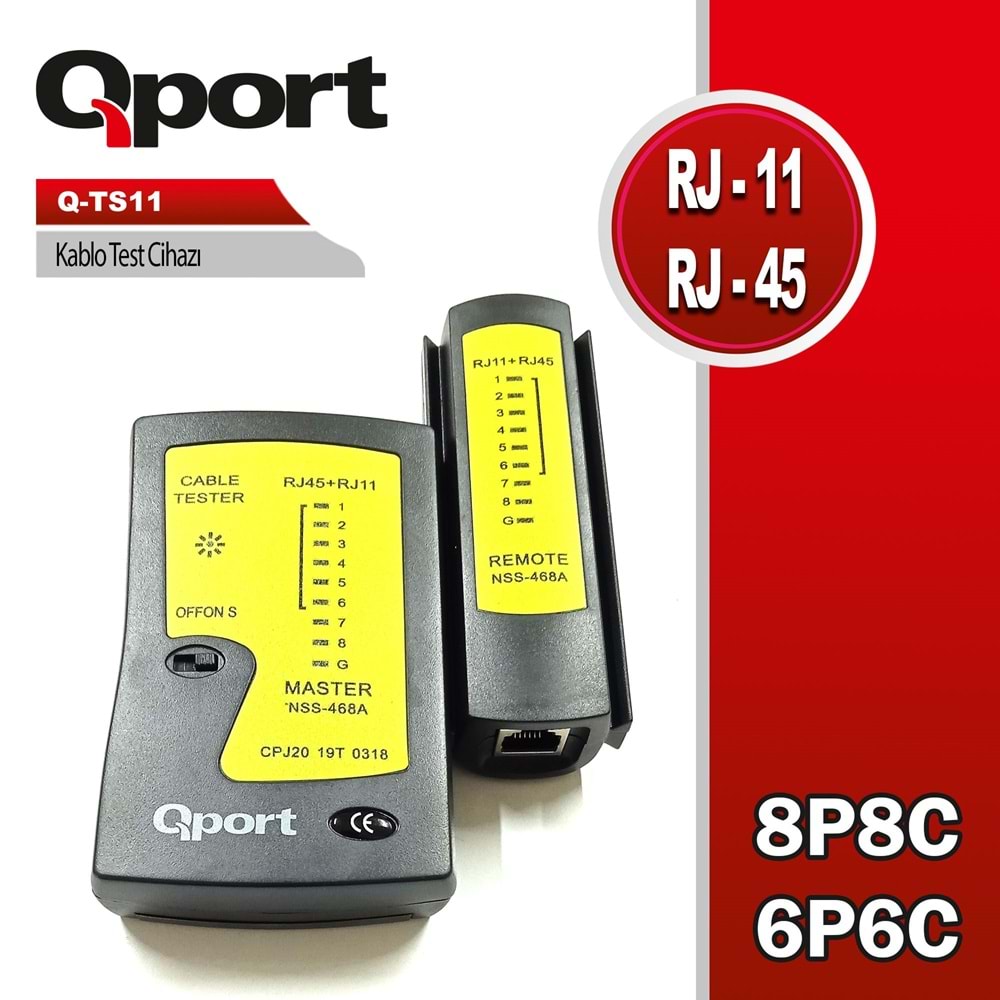 Qport Q-TS11 RJ11/45 kablo test cihazı