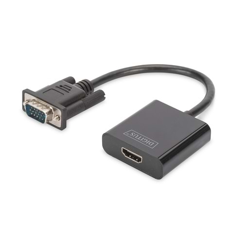 Digitus DA-70473 15cm VGA(E)=>HDMI(D)Çev+SES 3,5mm