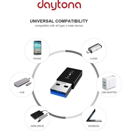 Daytona ADS-613 USB 3.1=>Tip-C 10 Gbps Gen2 çevirici