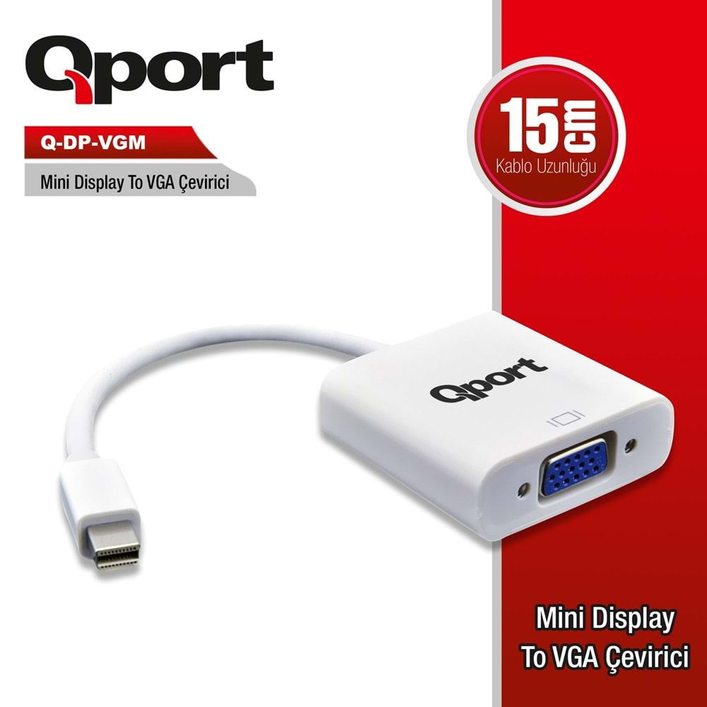 Qport Q-DP-VGM Mini DP(E )=>VGA çevirici