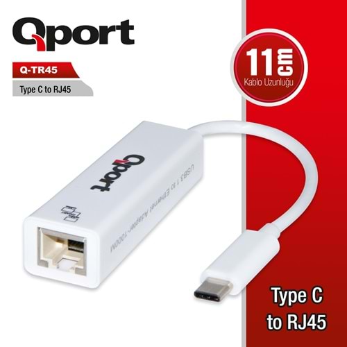 Qport Q-TR45 Tip-C=>RJ45 Gigabit çevirici