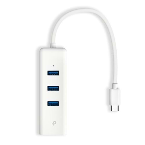 Tp-link UE330C USB3.0 TYPE-C=>Gigabit adaptör+3USB (Giriş:USB Tip-C=>Çıkış:G.Bit Eternet+3xUSB3.0) (3yıl üretici garantili)