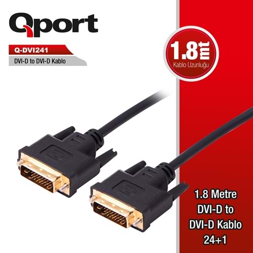 QPORT Q-DVI241 1,8m DVI-D 24+1 KABLO Q-DVI241