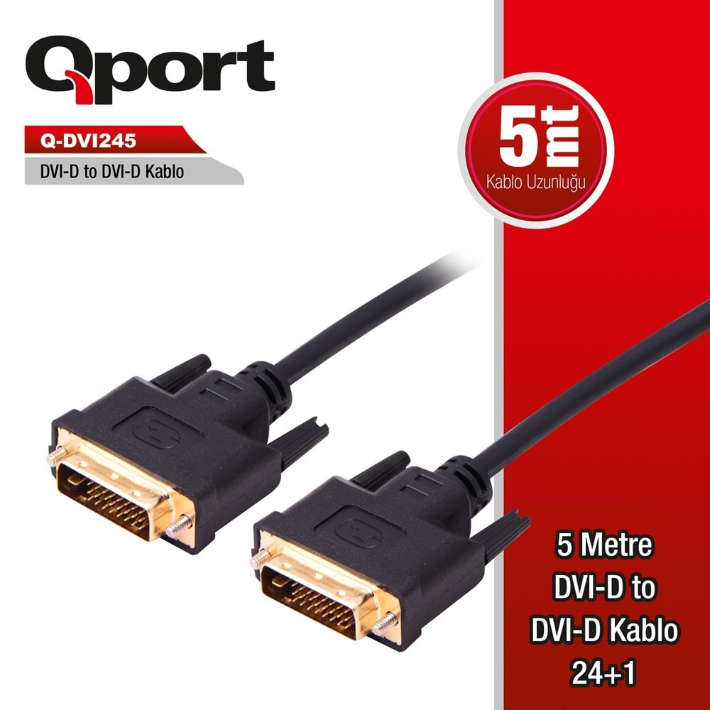 Qport Q-DVI245 5m DVI-D 24+1 Kablo