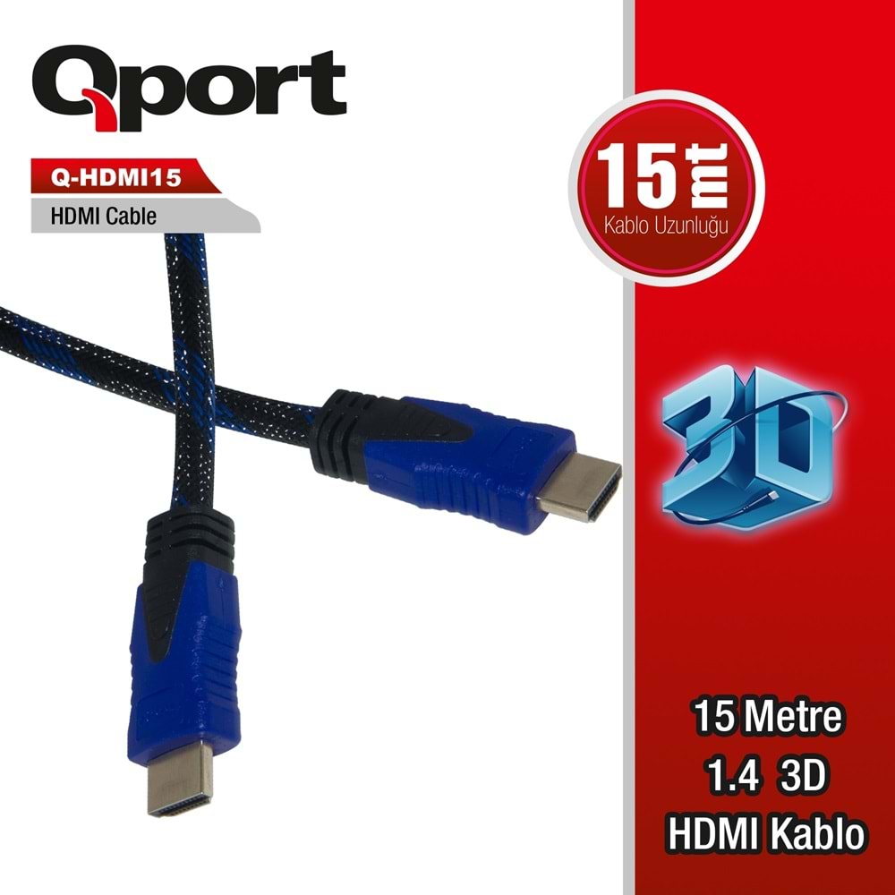 Qport Q-HDMI15 15m HDMI Altın uçlu 1,4V kablo