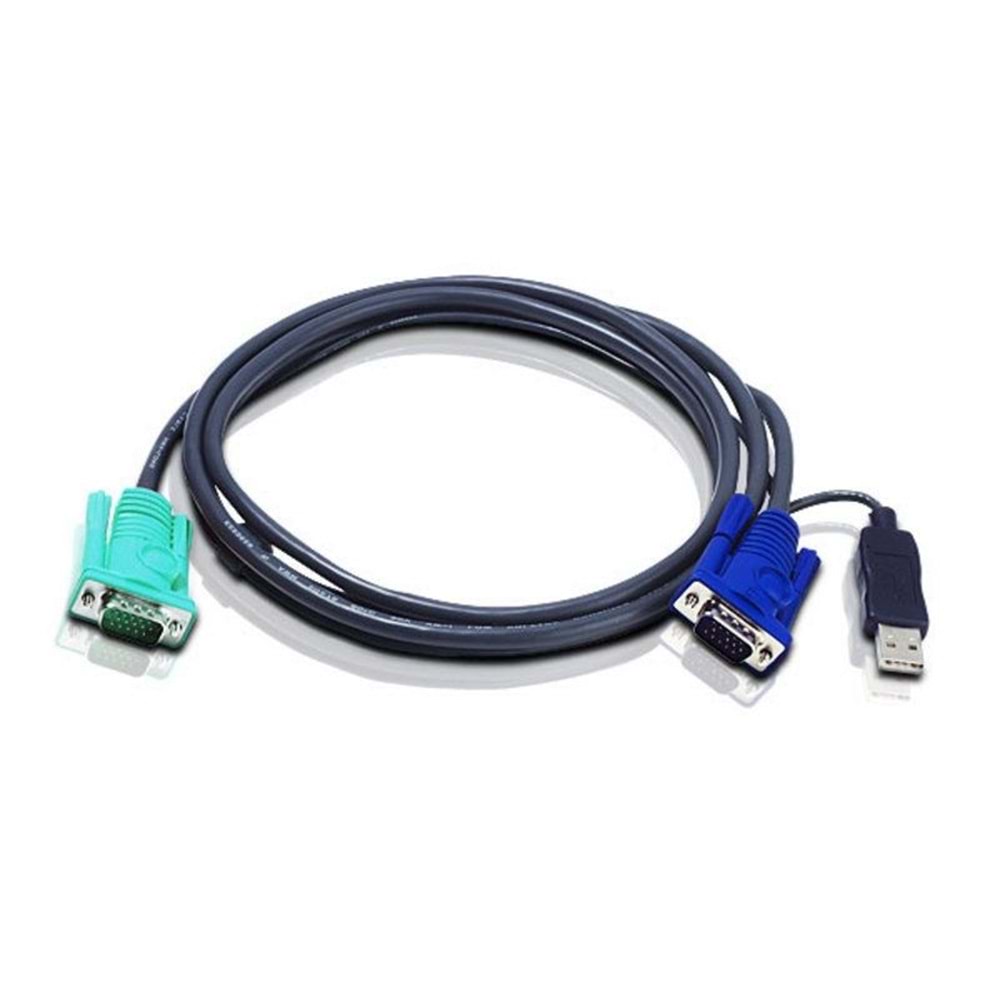 Aten-2L-5202U 1,8m USB KVM switch,kablolarıyala