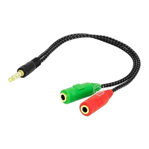 Frisby FA-6632AC 2*3,5mm Stereo D= 4pin 3,5mm Stereo D Y Kablo