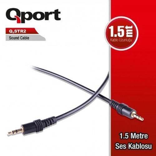 Qport Q-STR2 1,5m 3.5mm stereo erkek ses kablosu