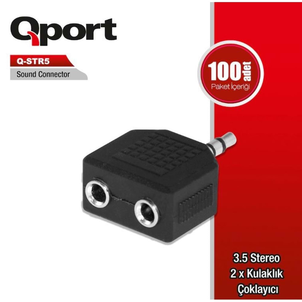 Qport Q-STR5 3,5mm 2'li kulaklık çoklayıcı