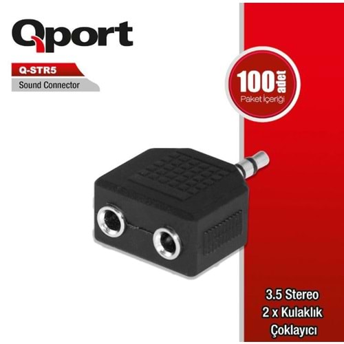 Qport Q-STR5 3,5mm 2'li kulaklık çoklayıcı