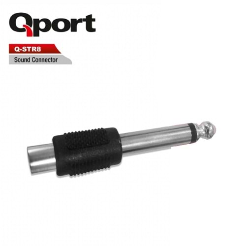 Qport Q-STR8 6,3mm Mono erkek/ RCA dişi adaptör