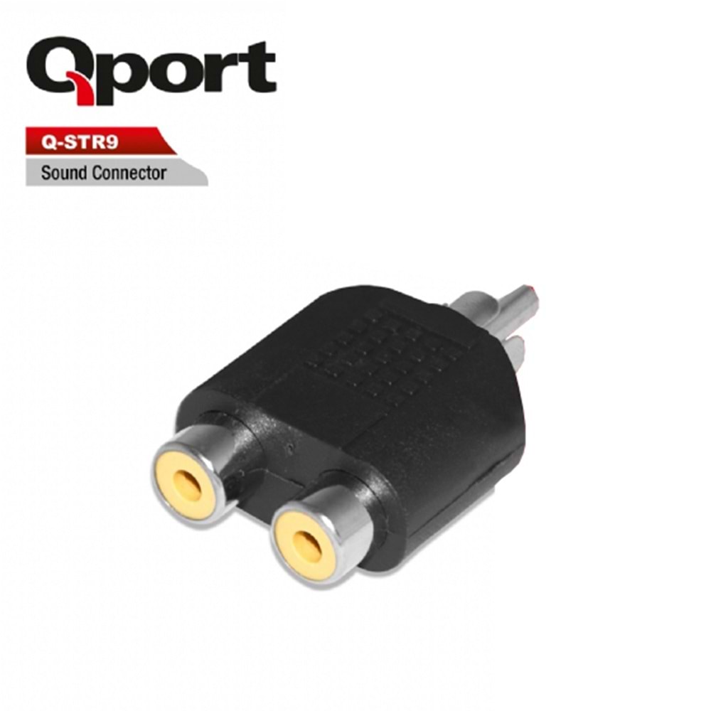Qport Q-STR9 RCA erkek/ 2 RCA Dişi adaptör