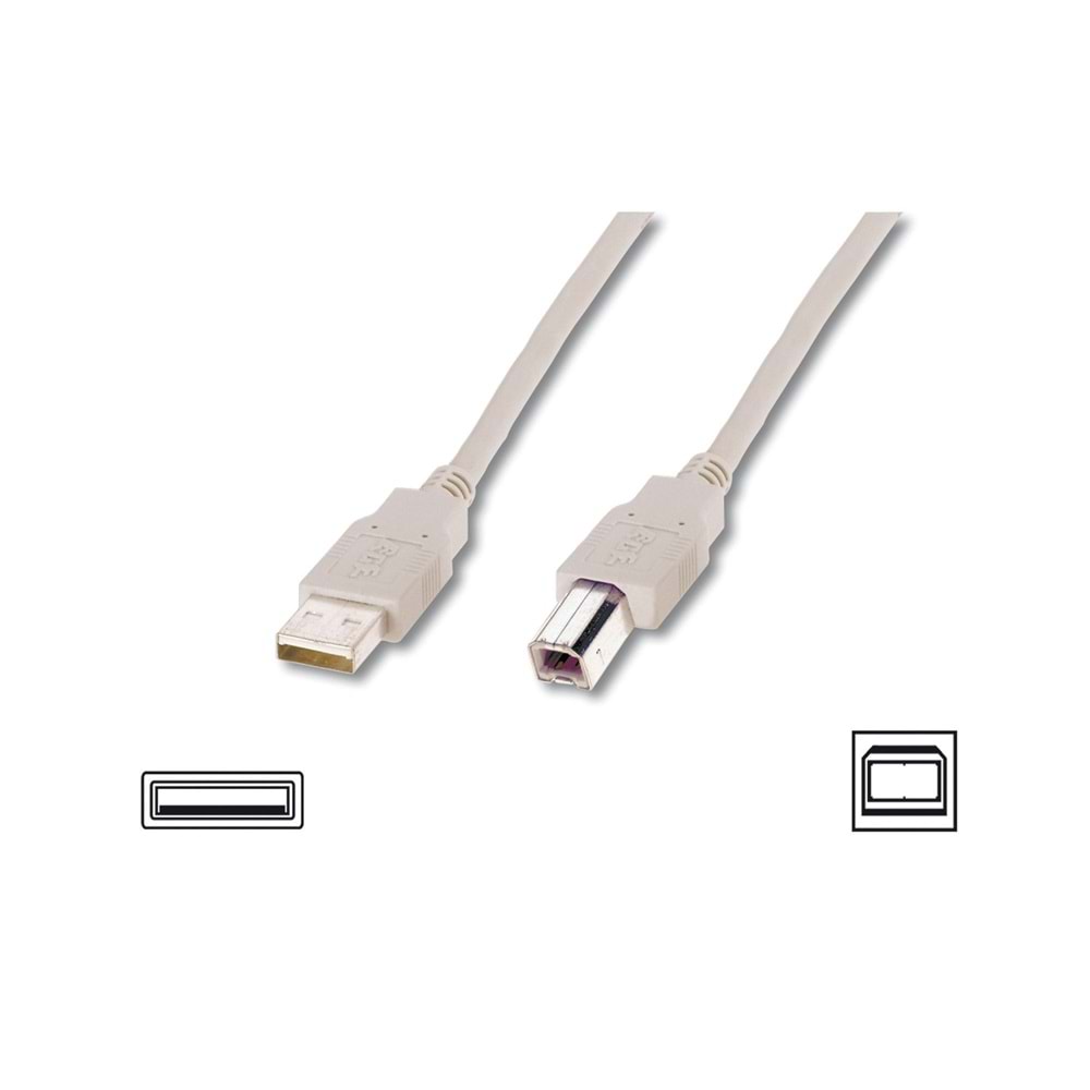 Digitus AK-300102-018-E 1.8m USB2.0 AE/BE bej ka kablo