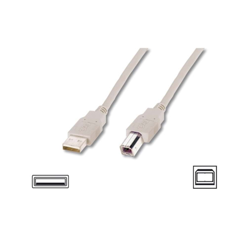 Digitus AK-300105-018-E 1,8m USB2.0 A(E)/B(E) bej kablo