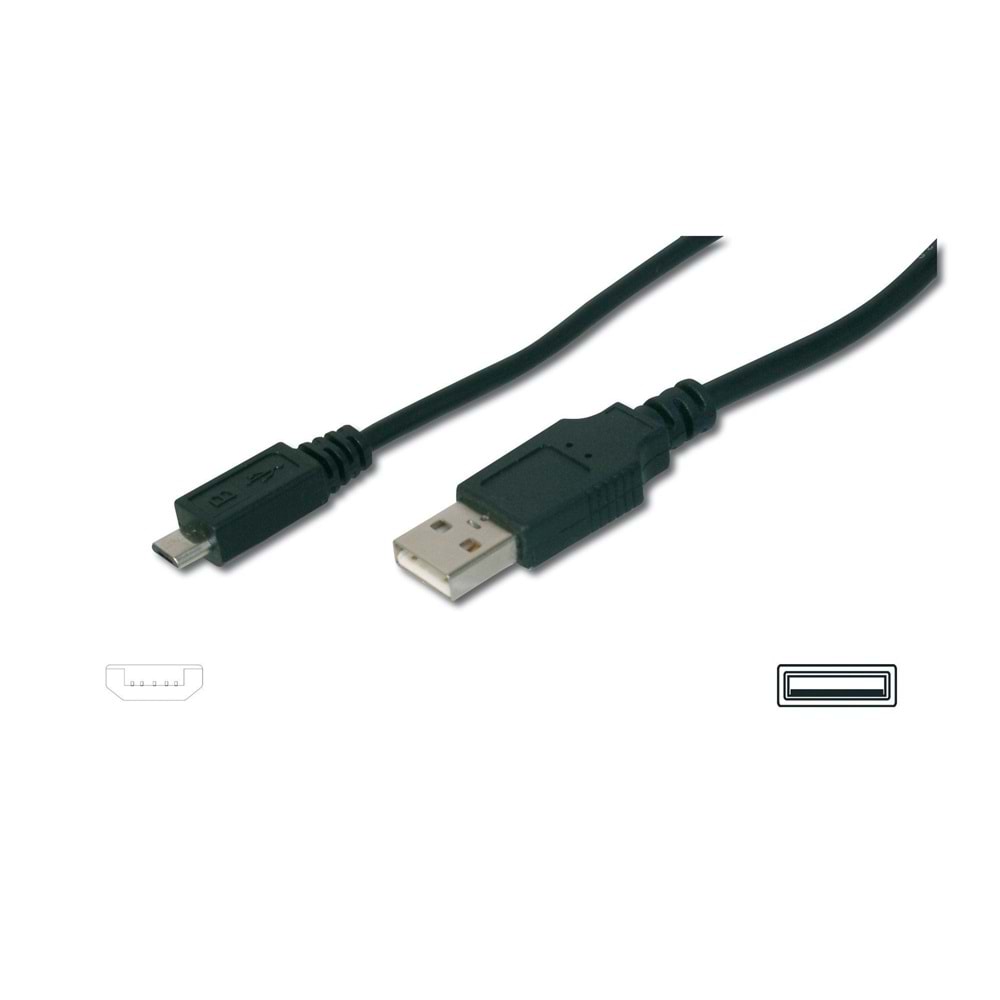 Digitus AK-300110-010-S 1m USB A E<=> Mikro USB B E kablo