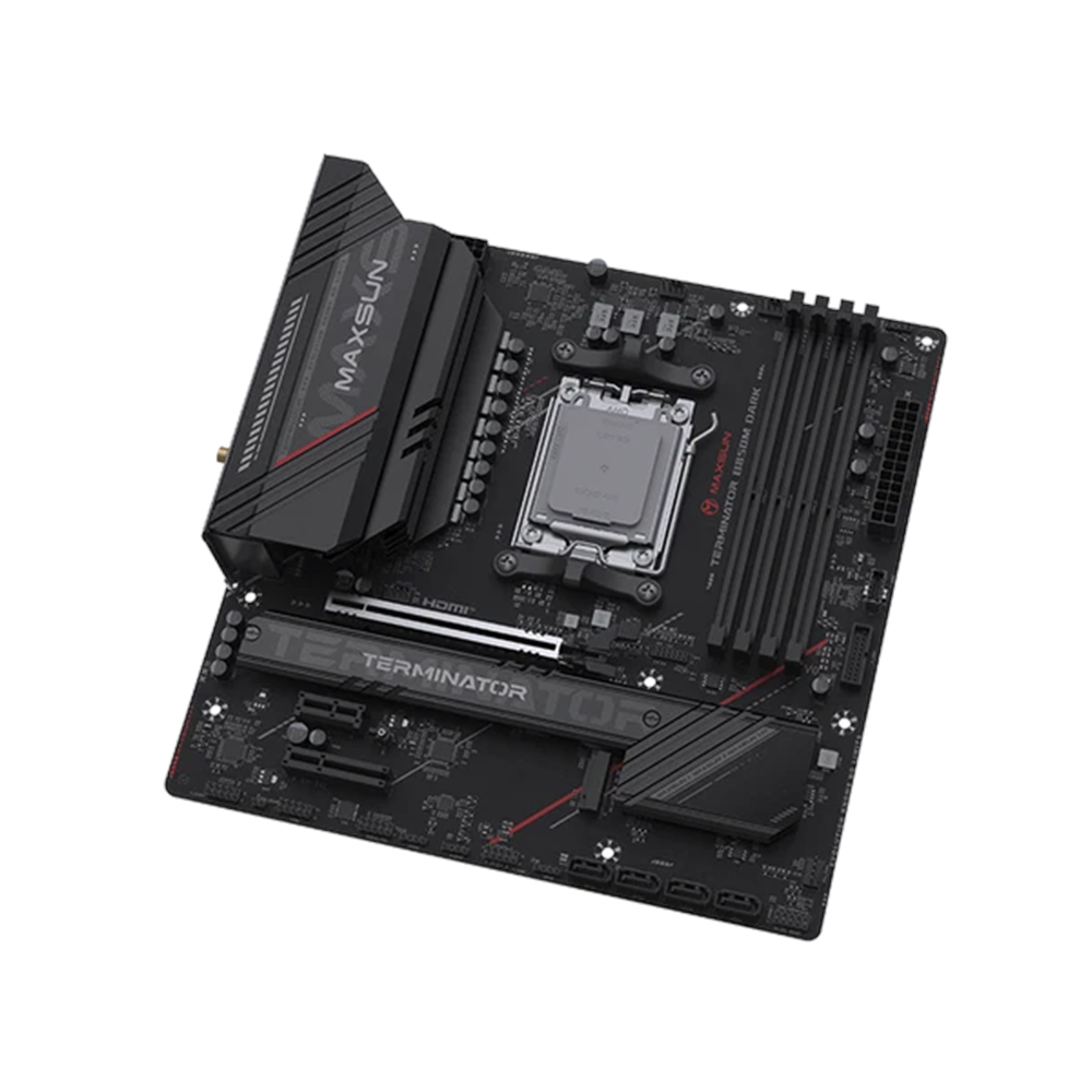 MAXUN TERMINATOR B850M DARK WIFI6 DDR5 HDMI-DP TYPEC PCIE 5.0 AM5 mATX