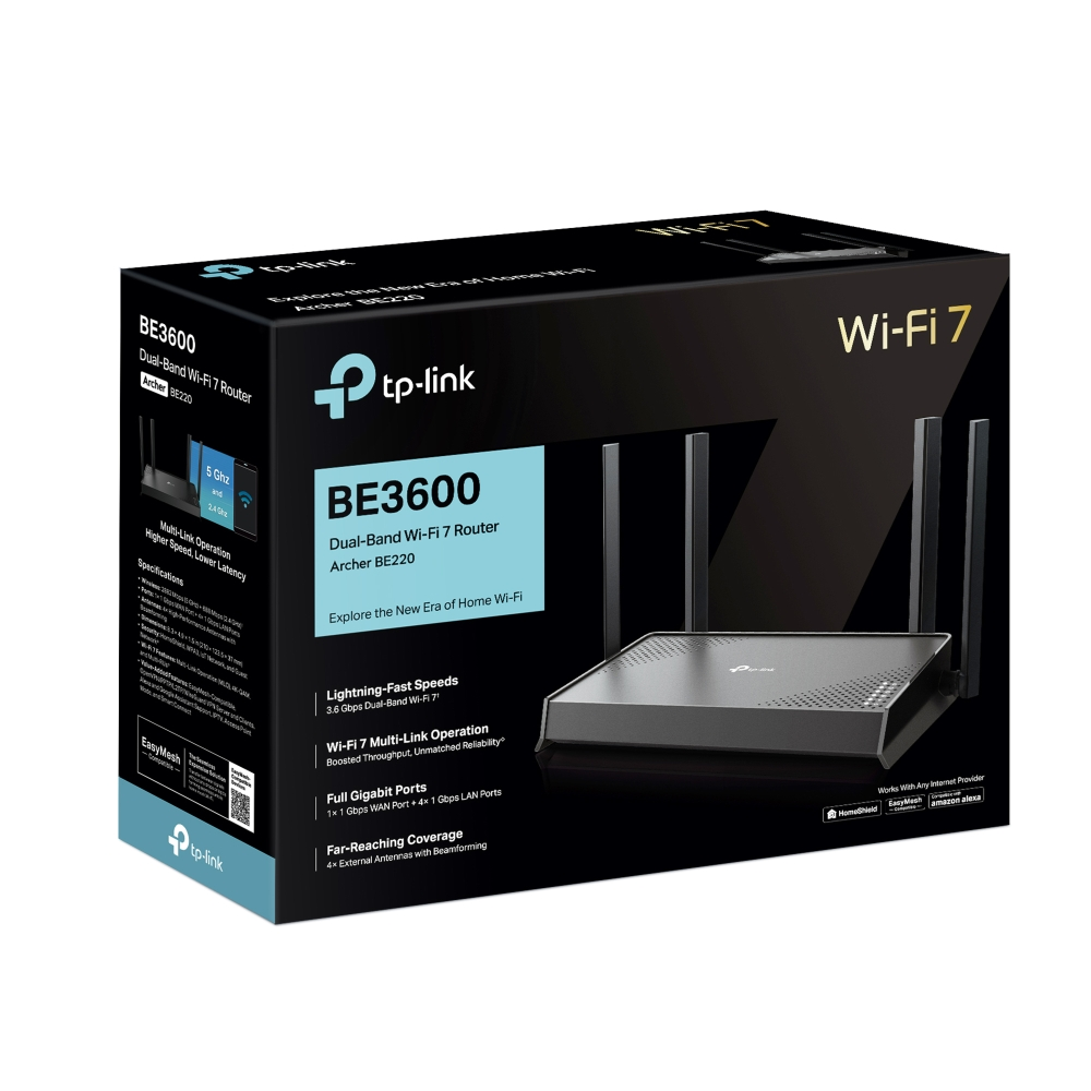 TP-LINK ARCHER BE220 WIFI7 BE3600 Ev Ofis Tipi Router