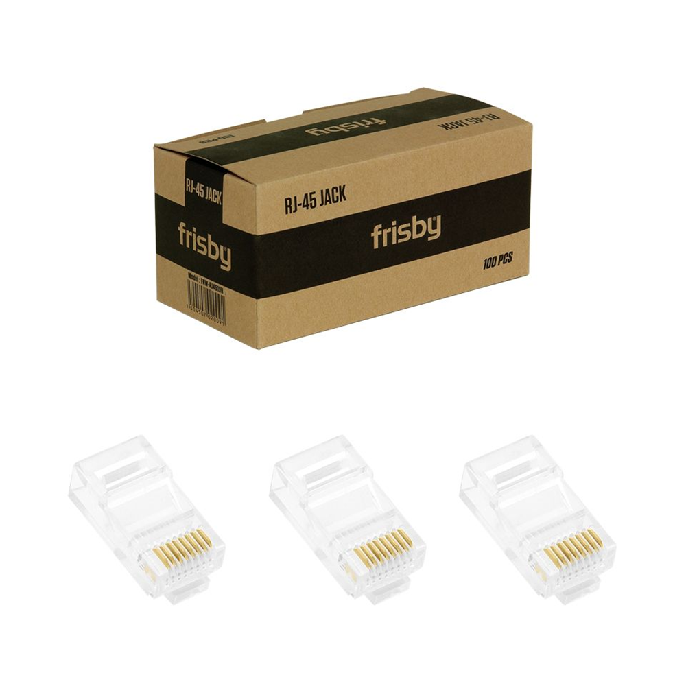 FRISBY FNW-RJ4519N RJ45 CAT5 100lü paket Plastik Konnektör