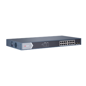 HIKVISION 16port PoE 150w 2-SFP Gigabit Yönetilemez Switch DS-3E0518P-E/M