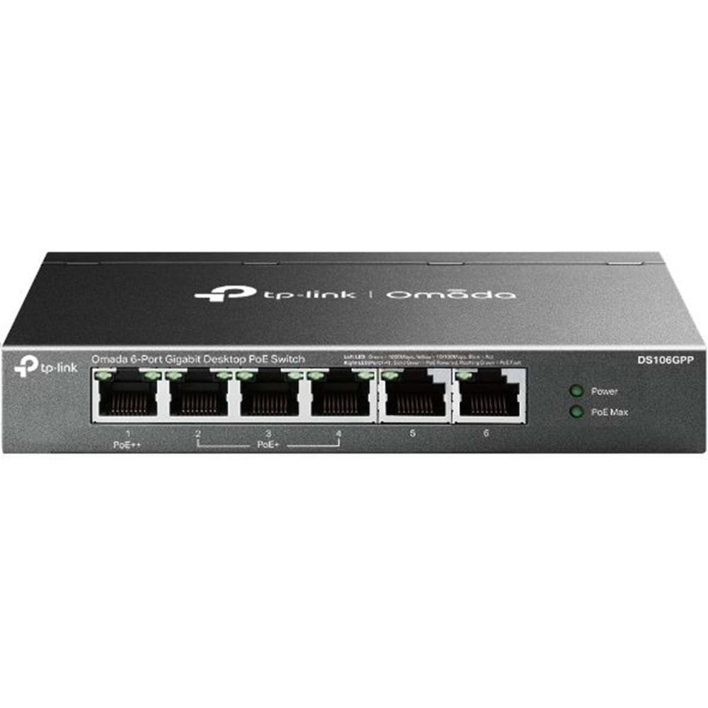 Omada RR DS106GPP 64W 4GE PoE Switch,2GE Uplink