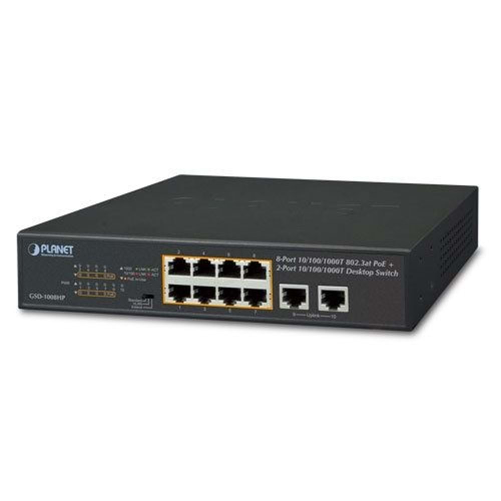 Planet PL-GSD-1008HP 120W 8'li gigabit PoE switch