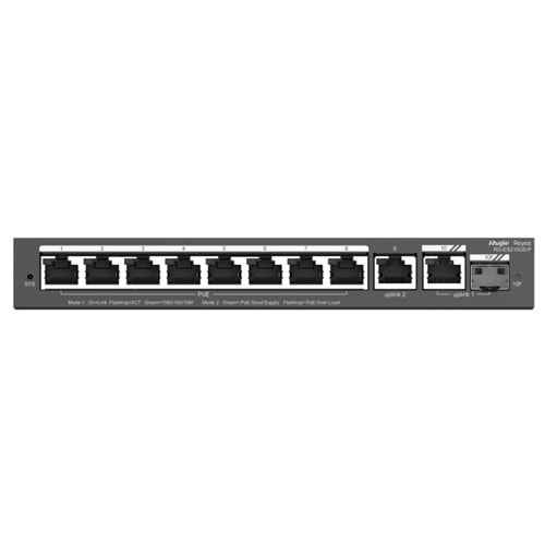Reyee RG-ES210GS-P 10 Portlu, 10/100/1000 Gigabit Web Yönetilebilir Switch, 1Gigabit Uplink,1Gigabit Combo, 8 port PoE+