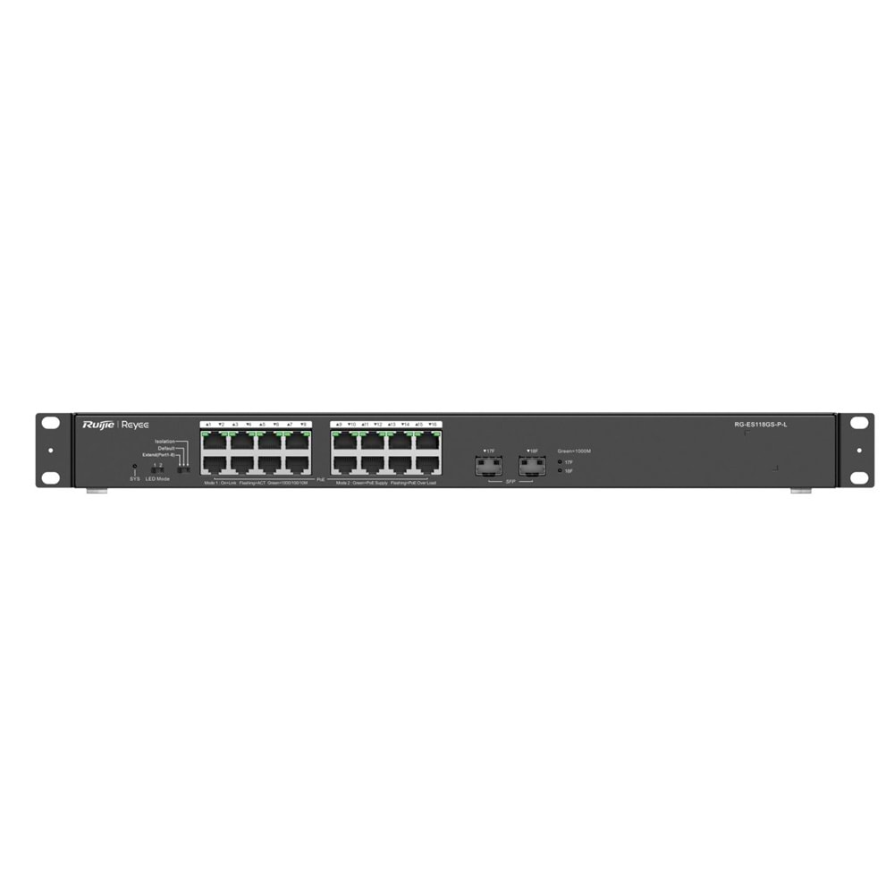 Reyee RG-ES118GS-P-L 18-Portlu G.Bite Yönetilemez POE Switch