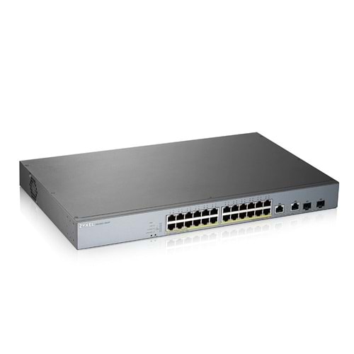 Zyxel GS1350-26HP 24Port G.Bit Poe Switch 375W yönetilebilir 2Port Gigabit SFP Rackmount