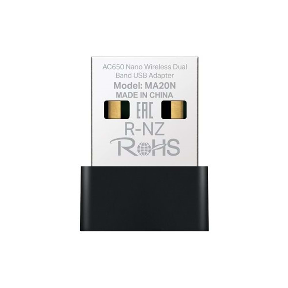 Tp Mercusys MA20N AC650 Nano wi-fi USB adaptör (3yıl üretici garantili)