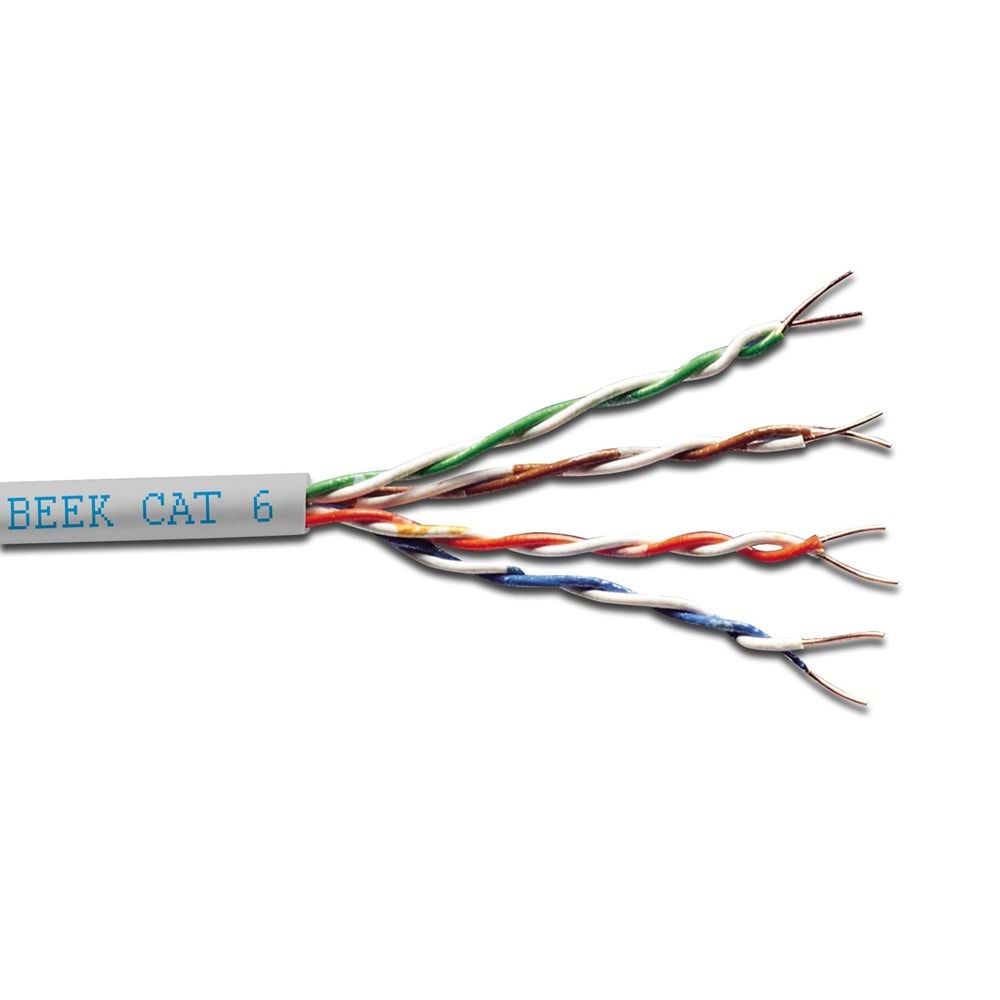 Beek BC-500-UU6-HF 500m Cat6 U/UTP LSZH gri kablo
