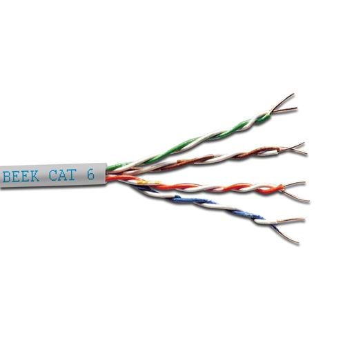 Beek BC-500-UU6-HF 500m Cat6 U/UTP LSZH gri kablo