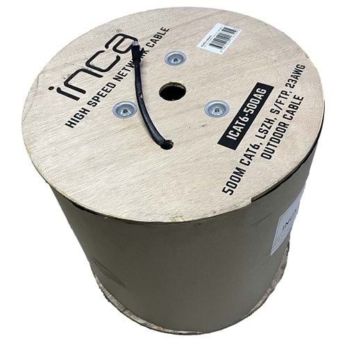 Inca ICAT6-500AG 500m CAT6 S/FTP dış ortam 23 AWG siyah kablo