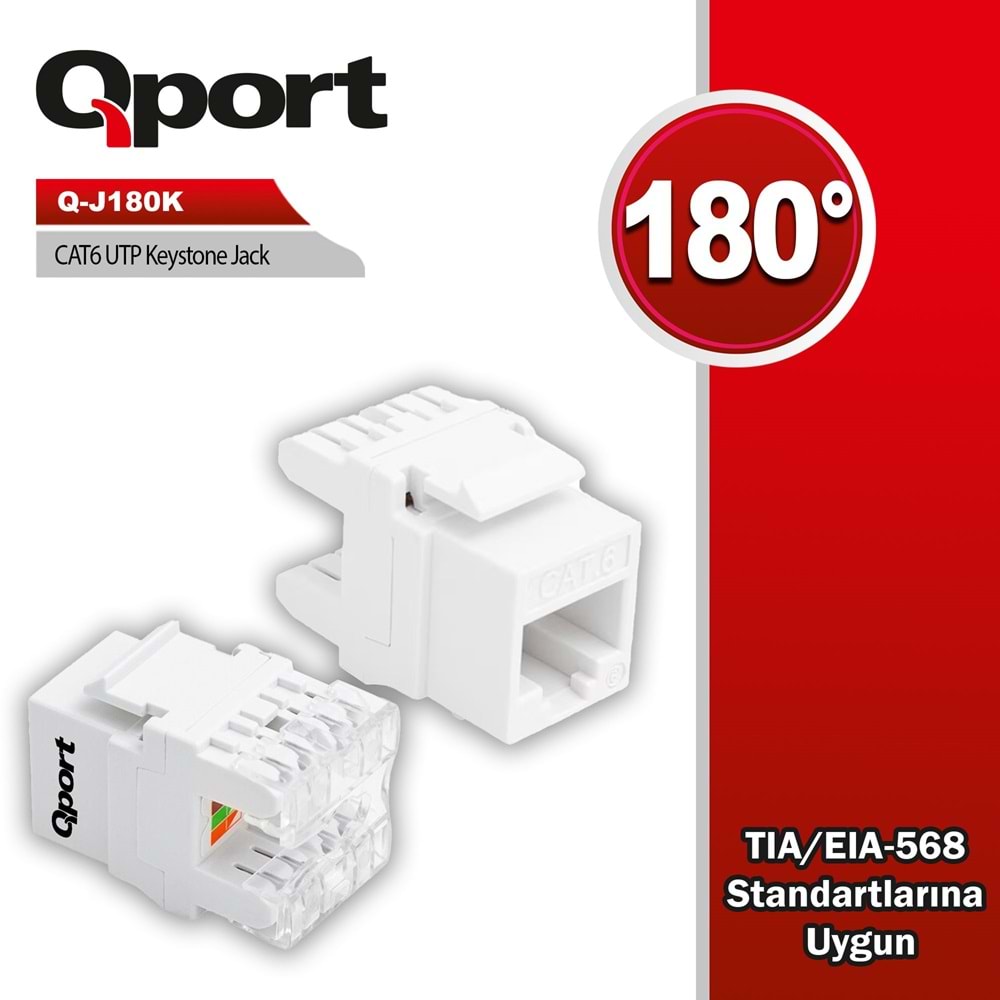 Qport Q-J180K CAT6 180° Keystone jack