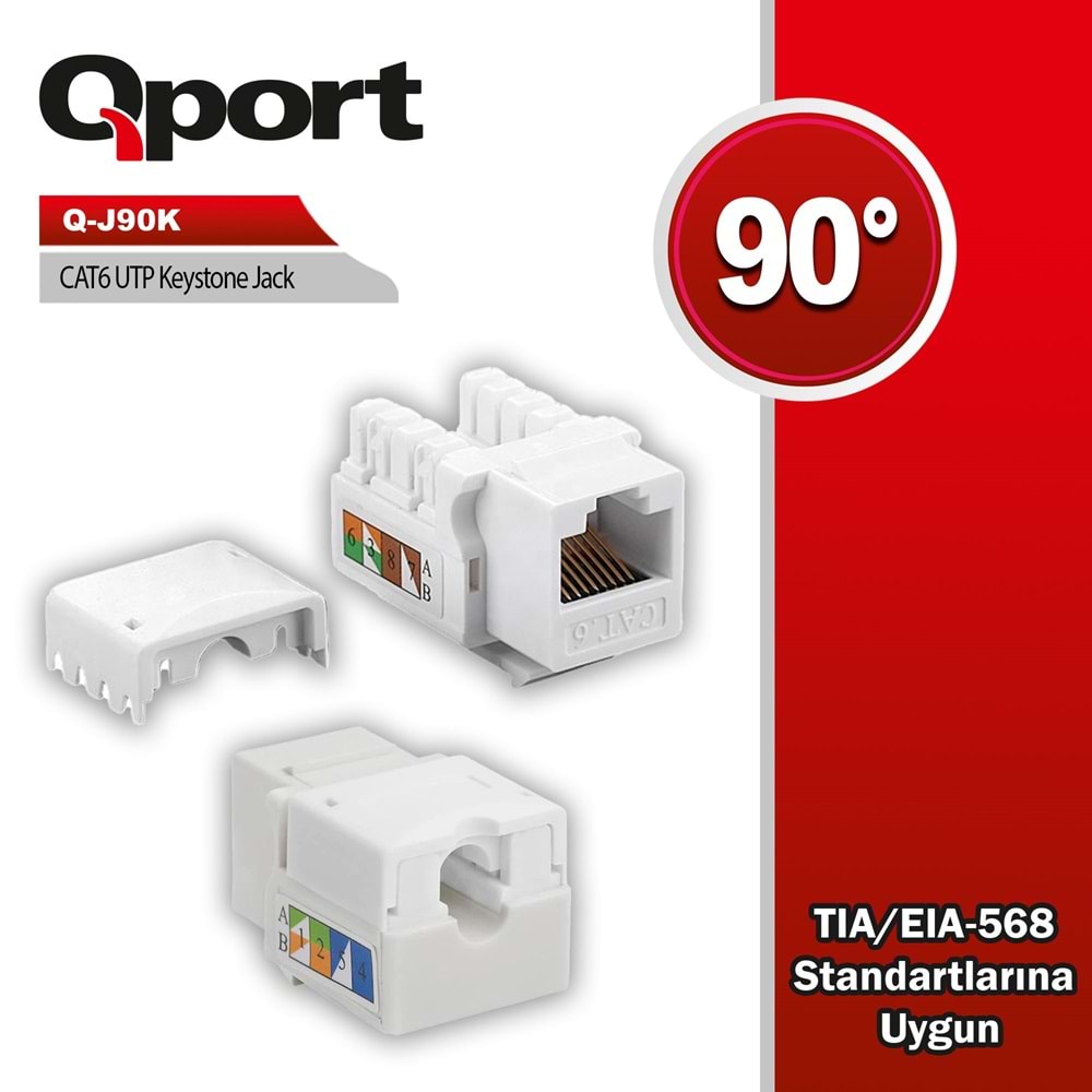 Qport Q-J90K CAT6 90° Keystone jack