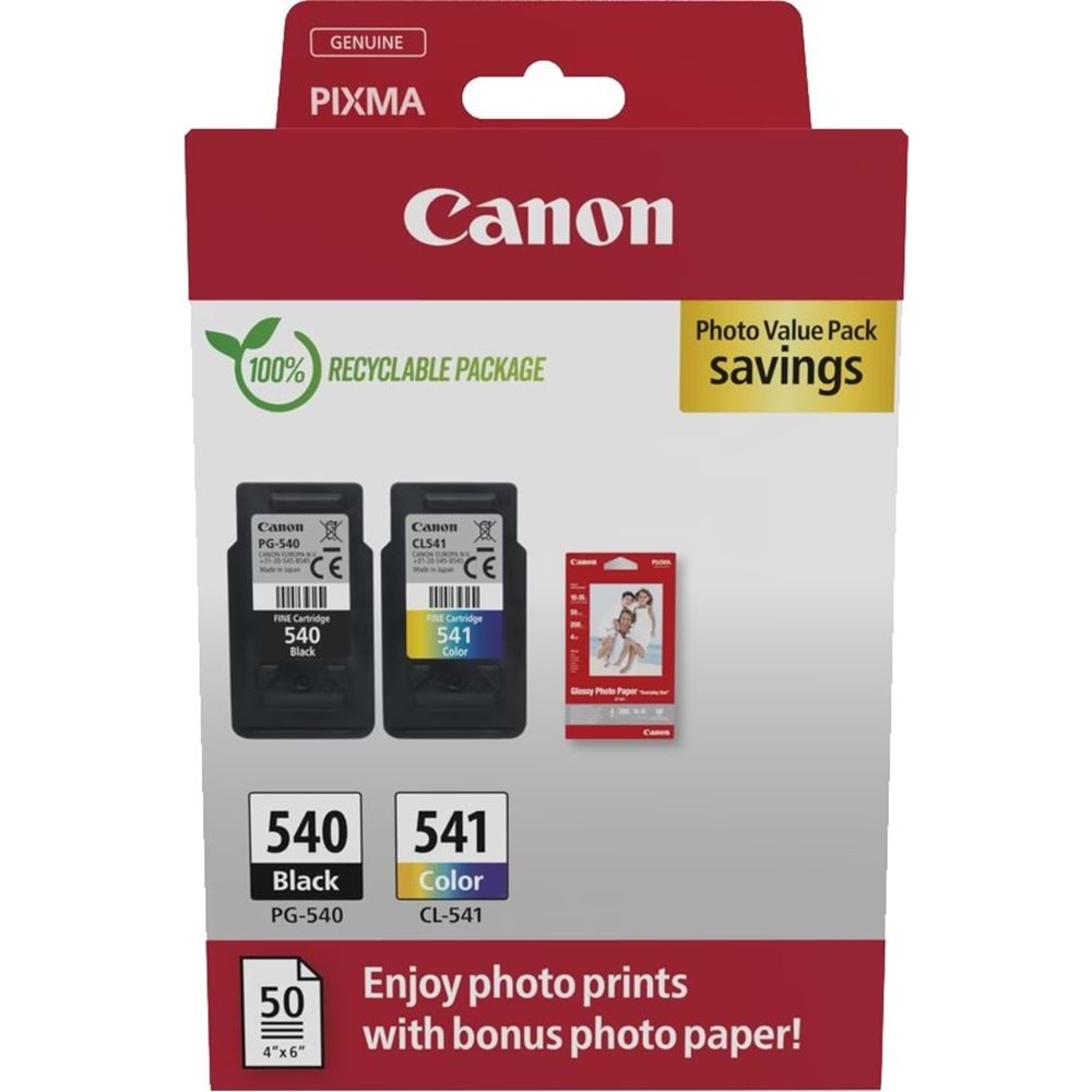 Canon pg-540bk+cl-541 2'li paket (kağıt hediyeli)