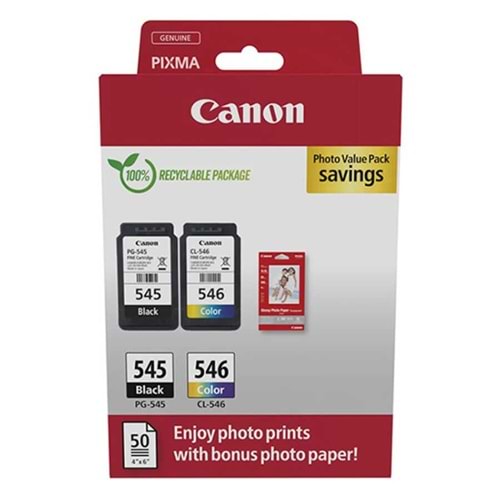 Canon pg-545bk+cl-546 2'li paket (kağıt hediyeli) (Orjinal)