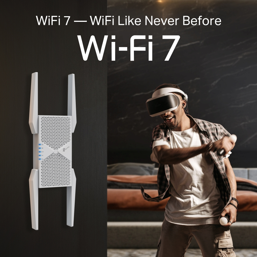 TP-LINK RE655BE WIFI7 BE9300 Üç Bant Menzil Genişletici Priz Tip